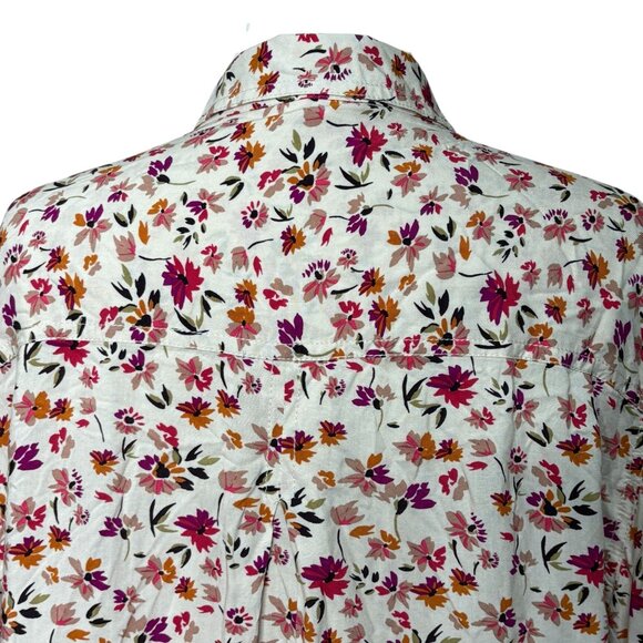 BeachLunchLounge Viscose Floral Long Sleeve Button Down Size XL - Picture 7 of 7